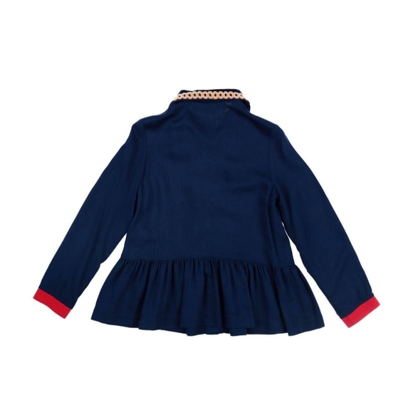Girl's Designer Midnight Blue Shirt by Mimisol, made in Italy, size 8Y - Picture 2 of 5